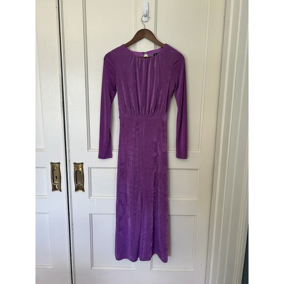 Lulus Pure Sweetness Midi Dress Womens Size XS Purple Stretch Knit Flirty Date - Picture 1 of 11